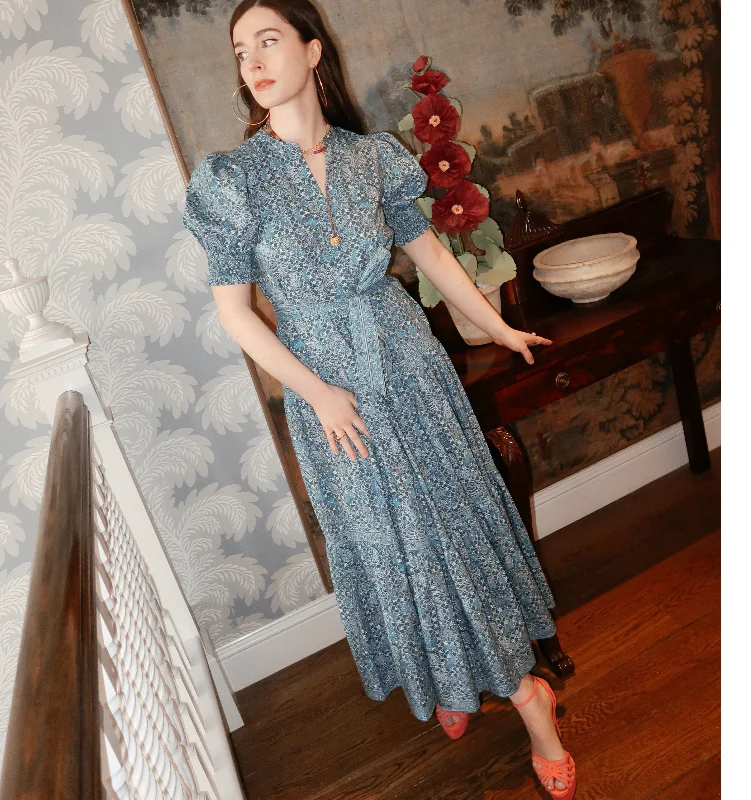 Mini dresses with button - down fronts The Yara Dress - Navy Calico Trellis