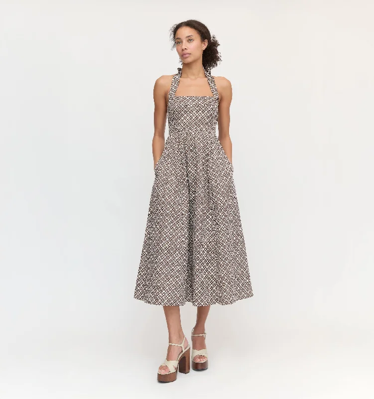 Mini dresses with tiered skirts for added volume The Fleur Midi Dress - Chocolate Circular Lattice Mini dresses with tiered skirts for added volume The Fleur Midi Dress - Chocolate Circular Lattice