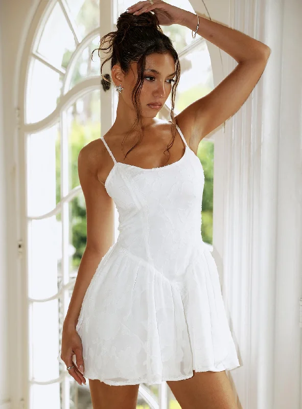 Mini dresses with beaded embellishments for a fancy event Diviner Burnout Mini Dress White Mini dresses with beaded embellishments for a fancy event Diviner Burnout Mini Dress White