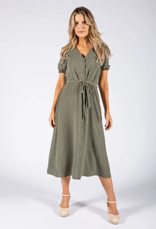 Midi dresses with mesh inserts for a trendy and breathable option Button Through Dress Midi dresses with mesh inserts for a trendy and breathable option Button Through Dress