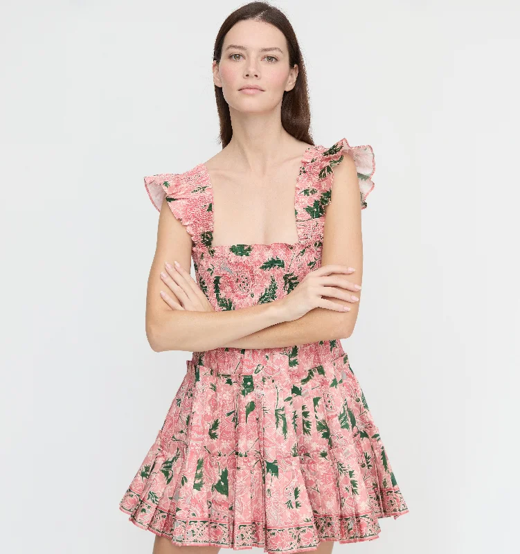 Mini dresses with ribbed textures for a unique appearance The Charlotte Nap Dress - Rose Calico Trellis Mini dresses with ribbed textures for a unique appearance The Charlotte Nap Dress - Rose Calico Trellis