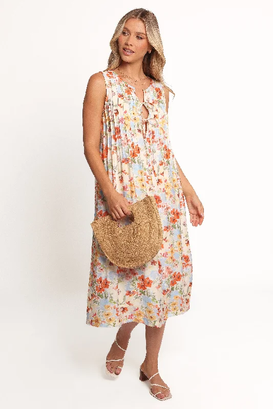 Leather mini dresses for a edgy style Breeze Midi Dress - Floral