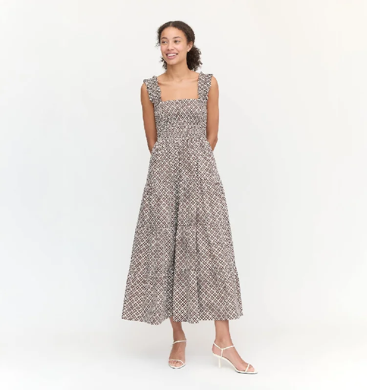 Ruffled mini dresses for a romantic touch The Kimmy Nap Dress - Chocolate Circular Lattice Ruffled mini dresses for a romantic touch The Kimmy Nap Dress - Chocolate Circular Lattice