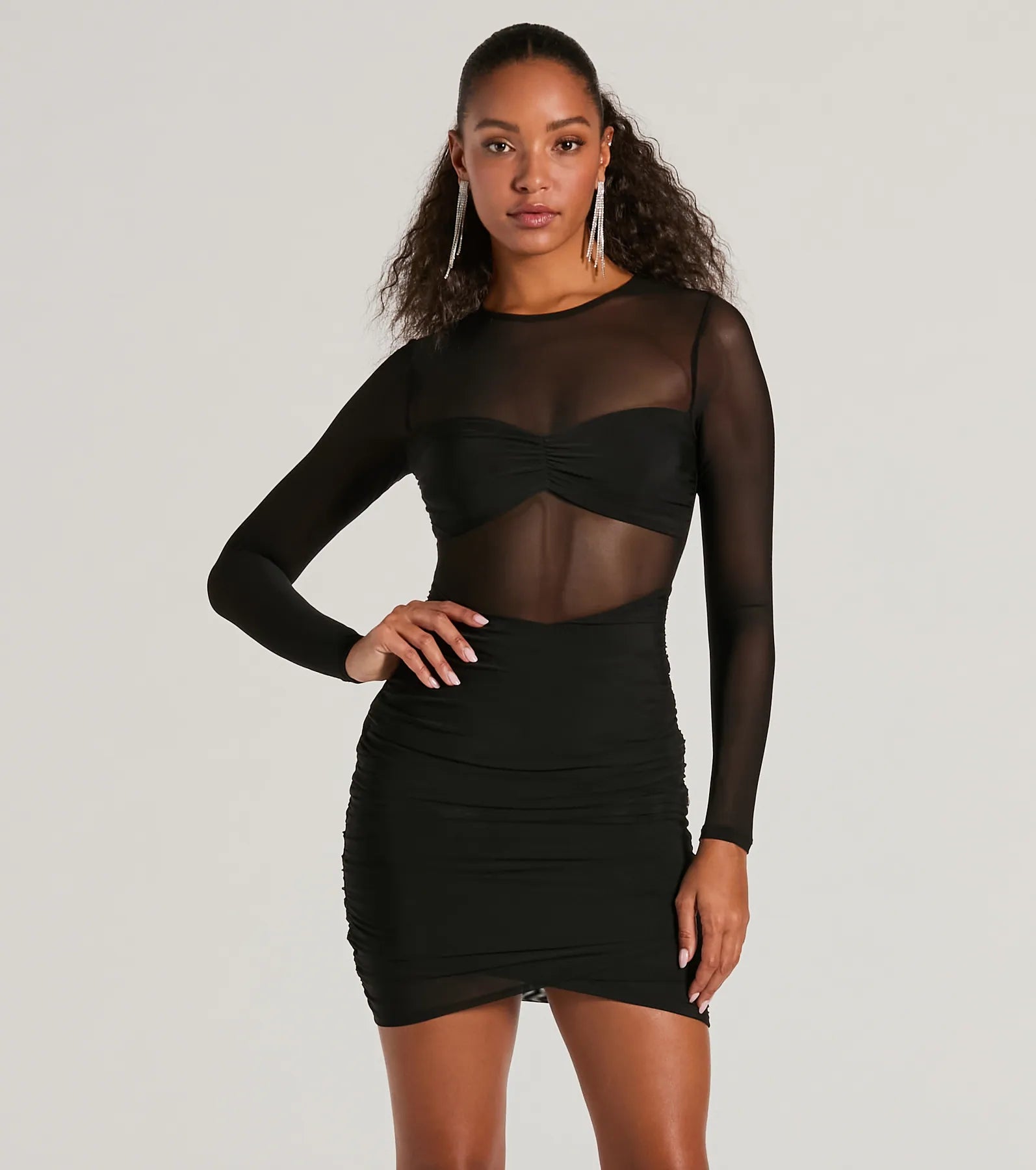 Mini dresses with halter necks for a stylish choice Major VIP Long Sleeve Sheer Mesh Bodycon Mini Dress Mini dresses with halter necks for a stylish choice Major VIP Long Sleeve Sheer Mesh Bodycon Mini Dress