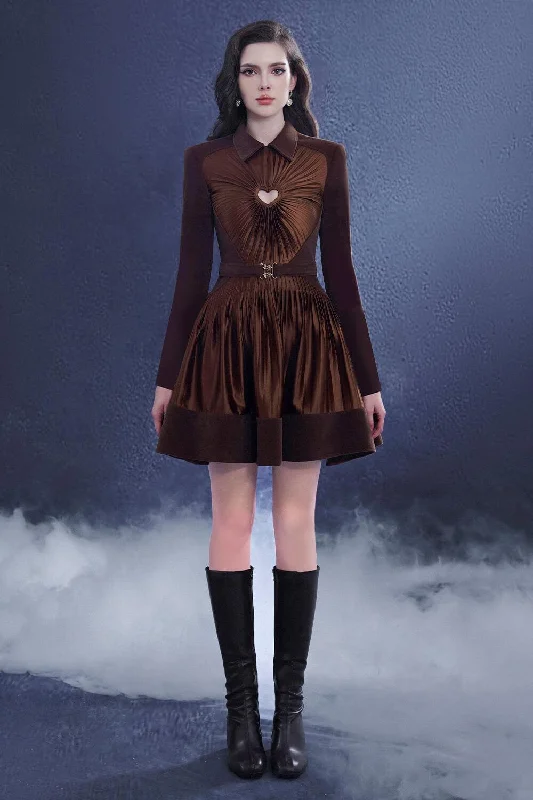 Denim mini dresses with distressed details Moxique A-line Pleated Chest Silk Mini Dress Denim mini dresses with distressed details Moxique A-line Pleated Chest Silk Mini Dress