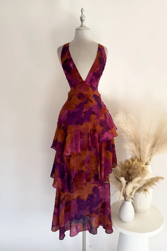Midi dresses with tiered skirts for a bohemian festival look Marina Maxi Dress - Purple Midi dresses with tiered skirts for a bohemian festival look Marina Maxi Dress - Purple
