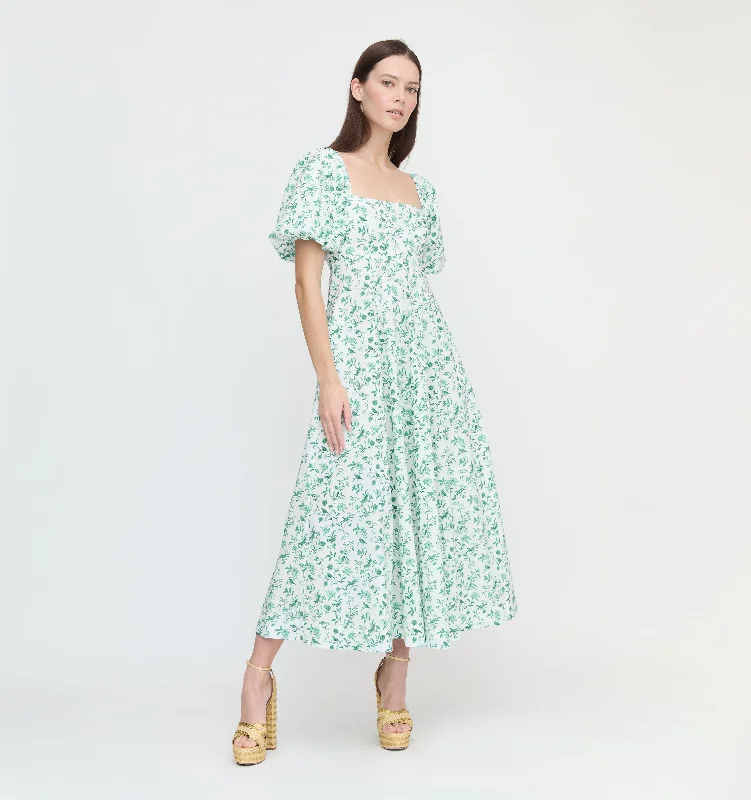 Velvet mini dresses for autumn weddings The Hill House x La Coqueta Matilda Dress - Green Bird Floral Velvet mini dresses for autumn weddings The Hill House x La Coqueta Matilda Dress - Green Bird Floral