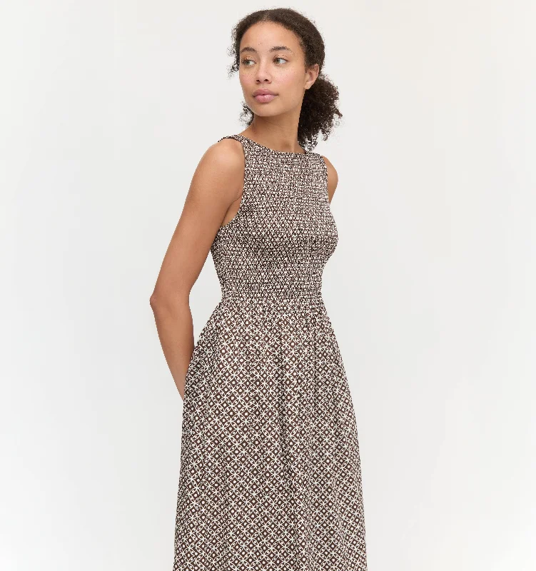 Mini dresses with wrap - around styles The Cosima Nap Dress - Chocolate Circular Lattice Mini dresses with wrap - around styles The Cosima Nap Dress - Chocolate Circular Lattice