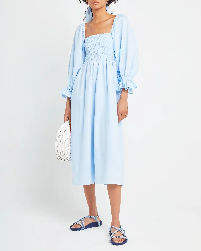 Maxi - inspired midi dresses with flowing fabrics for a beachy vibe Athena Dress
