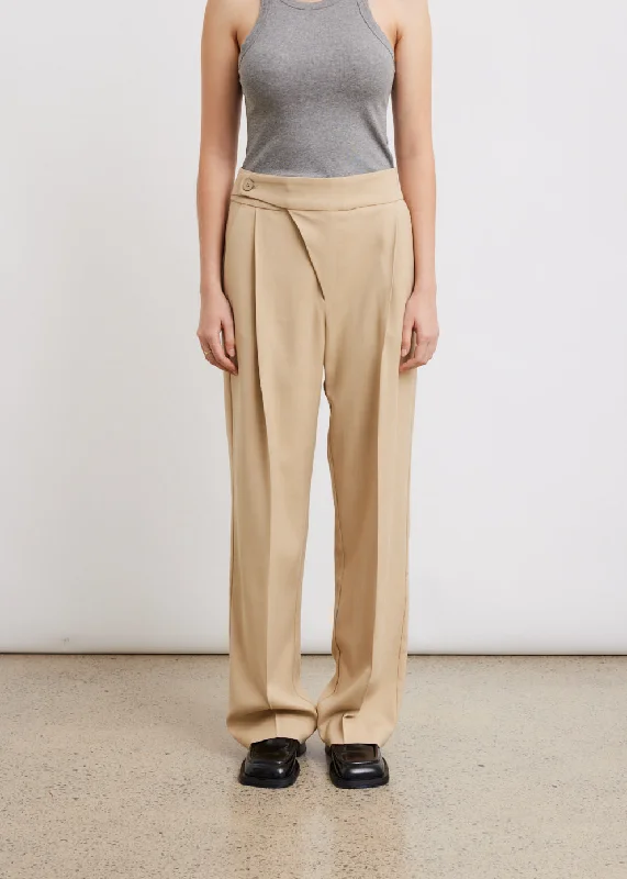 Plus Size Women's Elastic - Waist Culottes in Earth Tones0032 Belted Trousers