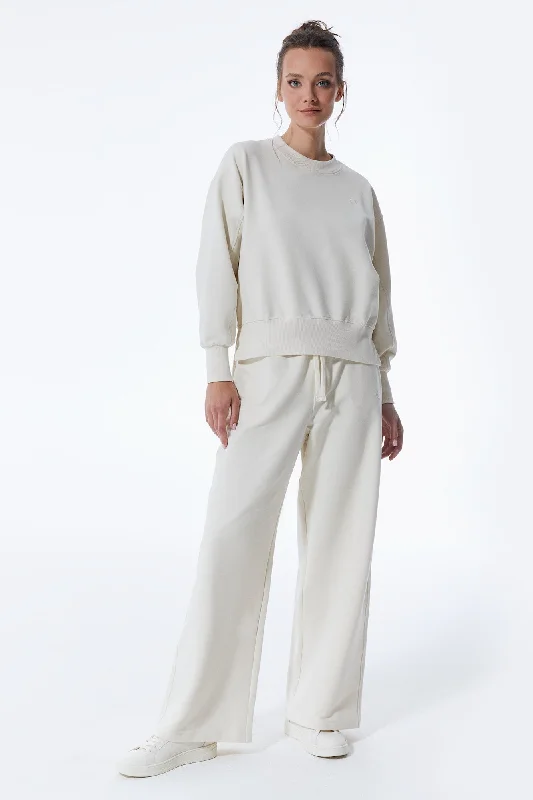 Women's Straight - Leg Linen Pants for a Breezy Summer LookLea Elastic Waist Pants Off White Women's Straight - Leg Linen Pants for a Breezy Summer LookLea Elastic Waist Pants Off White