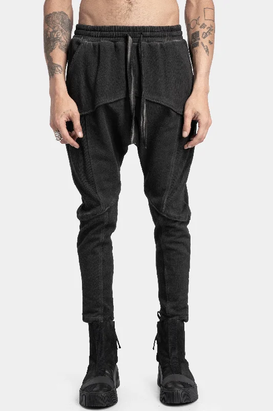 Cropped Women's Corduroy Pants in Autumn ColorsRib inserts cold dyed sweatpants