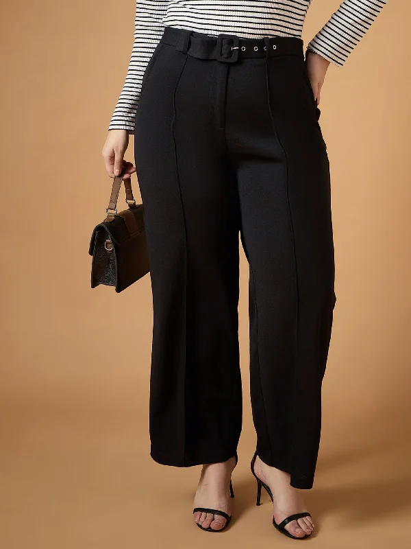 Skinny Fit Women's Leather Look Leggings for a Rocker VibeWomen Black Belt Detail Straight Pants Skinny Fit Women's Leather Look Leggings for a Rocker VibeWomen Black Belt Detail Straight Pants