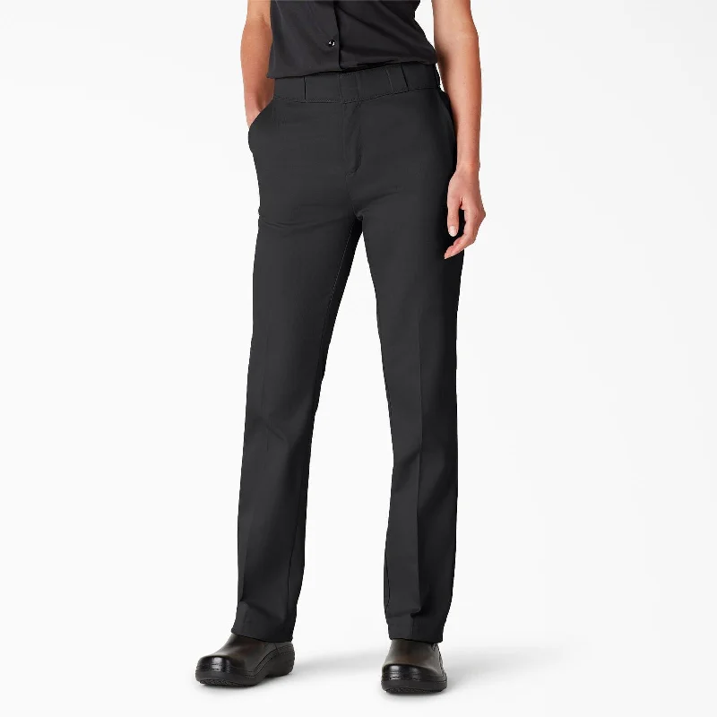 Plus Size Women's Pleated Front Dress Pants for Office WearWomen's FLEX Original Fit Work Pants - Black
