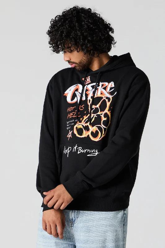 Women's sweatshirt with a mesh panel insert for breathability during workoutsFire Bear Embroidered Fleece Hoodie Women's sweatshirt with a mesh panel insert for breathability during workoutsFire Bear Embroidered Fleece Hoodie