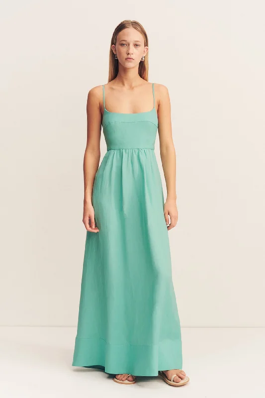 Halter Neck Women Dress to Show Off the Shoulders and NecklineALEC LOW OPEN BACK MAXI DRESS - POOL BLUE Halter Neck Women Dress to Show Off the Shoulders and NecklineALEC LOW OPEN BACK MAXI DRESS - POOL BLUE