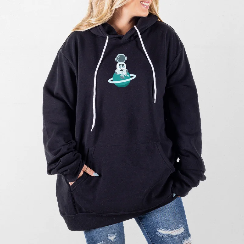 Women's crew - neck sweatshirt in a heather gray shade for a classic and versatile optionAstronaut Giant Hoodie Women's crew - neck sweatshirt in a heather gray shade for a classic and versatile optionAstronaut Giant Hoodie