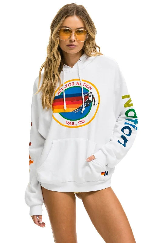 AVIATOR NATION VAIL RELAXED PULLOVER HOODIE - WHITE