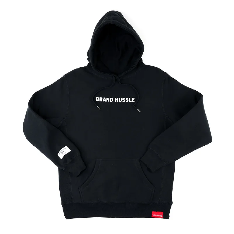 Women's hoodie with a glittery print for a glamorous and sparkly appearanceBrand Hussle (Victory Flags) Hoodie - Black/White Women's hoodie with a glittery print for a glamorous and sparkly appearanceBrand Hussle (Victory Flags) Hoodie - Black/White