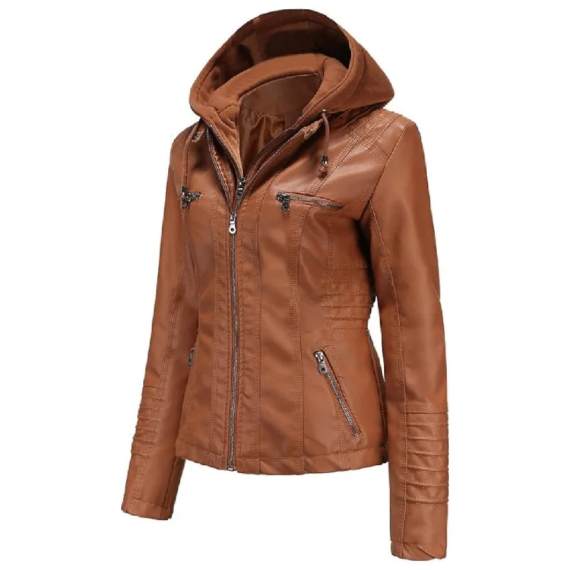 Lightweight men jackets made from recycled nylon for eco - friendly travelClassy Leather Hooded Women Jacket Lightweight men jackets made from recycled nylon for eco - friendly travelClassy Leather Hooded Women Jacket