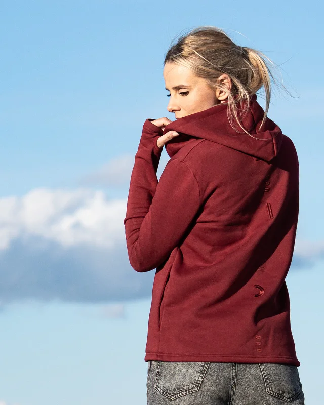 Women's tie - dye hoodie in bright colors for a retro and eye - catching styleICON MAROON ZIP-HOODIE Women's tie - dye hoodie in bright colors for a retro and eye - catching styleICON MAROON ZIP-HOODIE