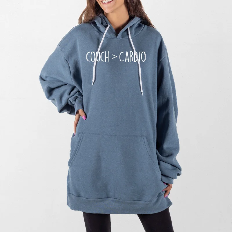 Women's sweatshirt with a mesh panel insert for breathability during workoutsCouch Over Cardio Giant Hoodie Women's sweatshirt with a mesh panel insert for breathability during workoutsCouch Over Cardio Giant Hoodie
