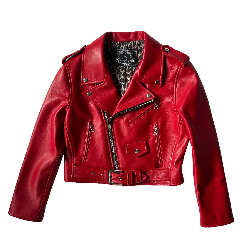 Fleece - lined men jackets for cold - weather commutingCROPPED BOWERY JACKET (RED LAMBSKIN) Fleece - lined men jackets for cold - weather commutingCROPPED BOWERY JACKET (RED LAMBSKIN)
