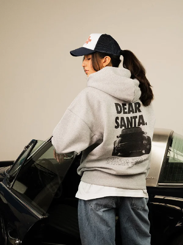 Women's cropped sweatshirt with a lace - trimmed hem for a romantic lookDear Santa Oversized Hoodie Women's cropped sweatshirt with a lace - trimmed hem for a romantic lookDear Santa Oversized Hoodie