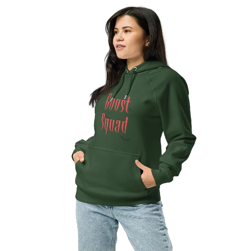 Women's tie - dye hoodie in bright colors for a retro and eye - catching styleGhost Squad Halloween Graphic Women Eco Raglan Hoodie Women's tie - dye hoodie in bright colors for a retro and eye - catching styleGhost Squad Halloween Graphic Women Eco Raglan Hoodie