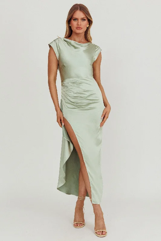 Sheath Women Dress with a Tailored Fit for a Professional LookGrecian Cap Sleeve Cowl Back Dress Sage Sheath Women Dress with a Tailored Fit for a Professional LookGrecian Cap Sleeve Cowl Back Dress Sage