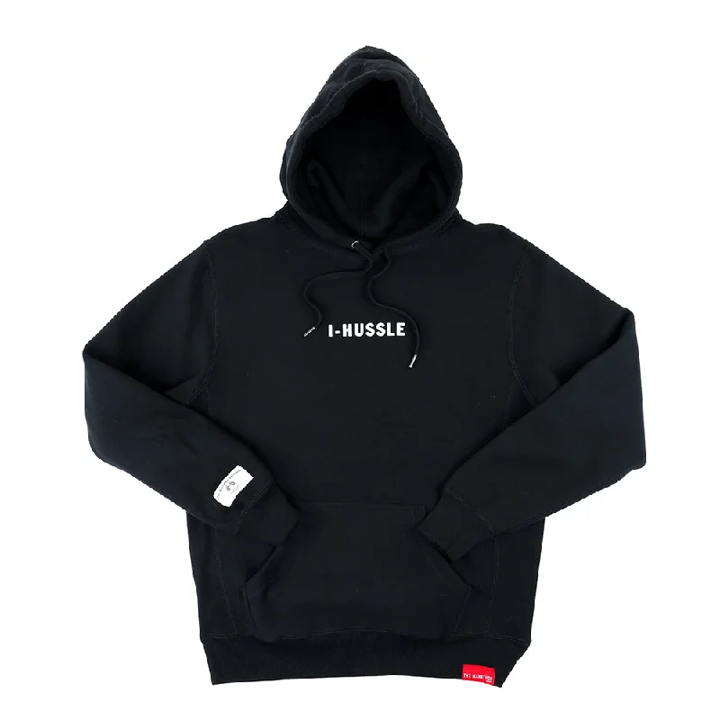 Women's quarter - zip sweatshirt made of organic cotton for eco - conscious fashionI-Hussle (Victory Flags) Hoodie - Black/White Women's quarter - zip sweatshirt made of organic cotton for eco - conscious fashionI-Hussle (Victory Flags) Hoodie - Black/White