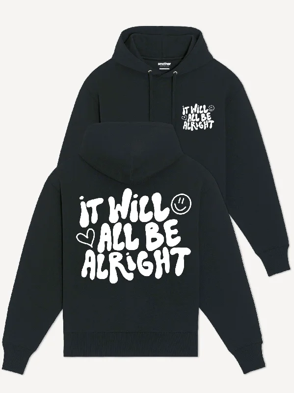 Women's long - sleeve cropped sweatshirt with ribbed cuffs for a snug fitIt Will All Be Alright Hoodie Women's long - sleeve cropped sweatshirt with ribbed cuffs for a snug fitIt Will All Be Alright Hoodie