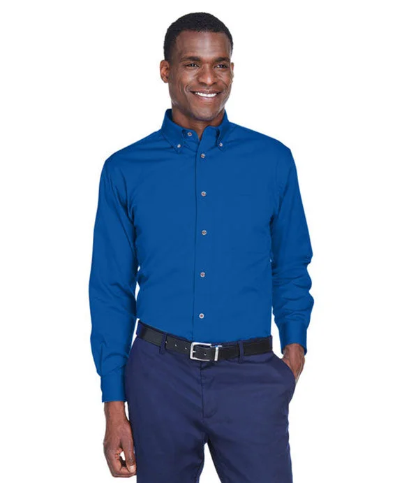 Women's color - block hoodie combining bold hues for a fashion - forward statementM500T - Harriton Mens Tall Easy Blend™ Long-Sleeve Twill Shirt with Stain-Release | French Blue Women's color - block hoodie combining bold hues for a fashion - forward statementM500T - Harriton Mens Tall Easy Blend™ Long-Sleeve Twill Shirt with Stain-Release | French Blue