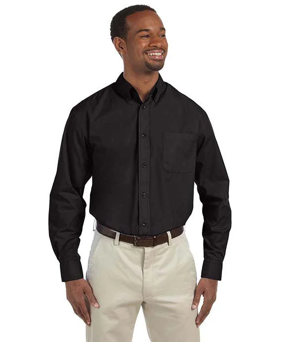 Women's quarter - zip sweatshirt made of organic cotton for eco - conscious fashionM510T - Harriton Mens Tall Essential Poplin Shirt | Black Women's quarter - zip sweatshirt made of organic cotton for eco - conscious fashionM510T - Harriton Mens Tall Essential Poplin Shirt | Black