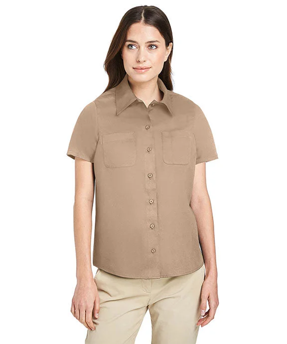 Women's zip - up sweatshirt in pastel blue for a soft and stylish outfitM585W - Harriton Ladies Advantage IL Short-Sleeve Work Shirt | Khaki Women's zip - up sweatshirt in pastel blue for a soft and stylish outfitM585W - Harriton Ladies Advantage IL Short-Sleeve Work Shirt | Khaki