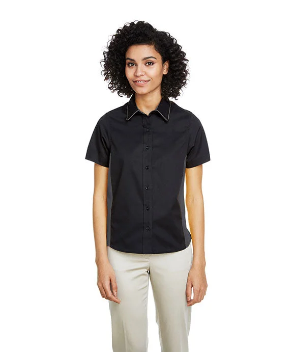 Women's quarter - zip sweatshirt made of organic cotton for eco - conscious fashionM586W - Harriton Ladies Flash IL Colorblock Short Sleeve Shirt Women's quarter - zip sweatshirt made of organic cotton for eco - conscious fashionM586W - Harriton Ladies Flash IL Colorblock Short Sleeve Shirt