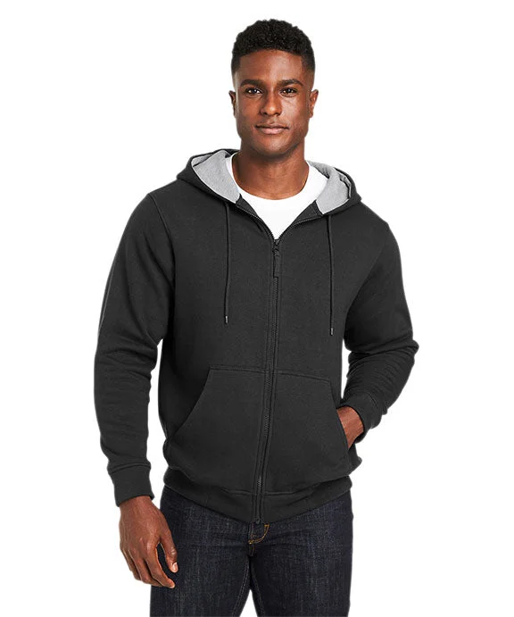 Women's quarter - zip sweatshirt made of organic cotton for eco - conscious fashionM711T - Harriton Mens Tall ClimaBloc™ Lined Heavyweight Hooded Sweatshirt | Black