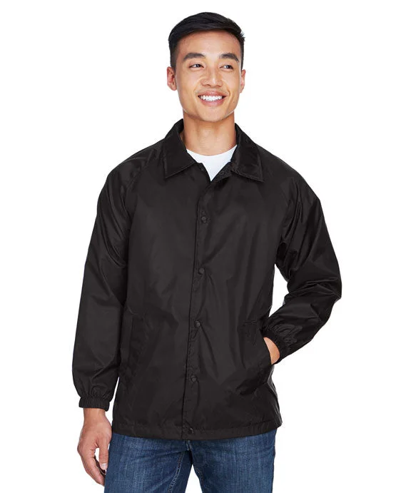 Women's fleece - lined hoodie with thumbholes for warmth in winterM775 - Harriton Adult Nylon Staff Jacket | Black Women's fleece - lined hoodie with thumbholes for warmth in winterM775 - Harriton Adult Nylon Staff Jacket | Black
