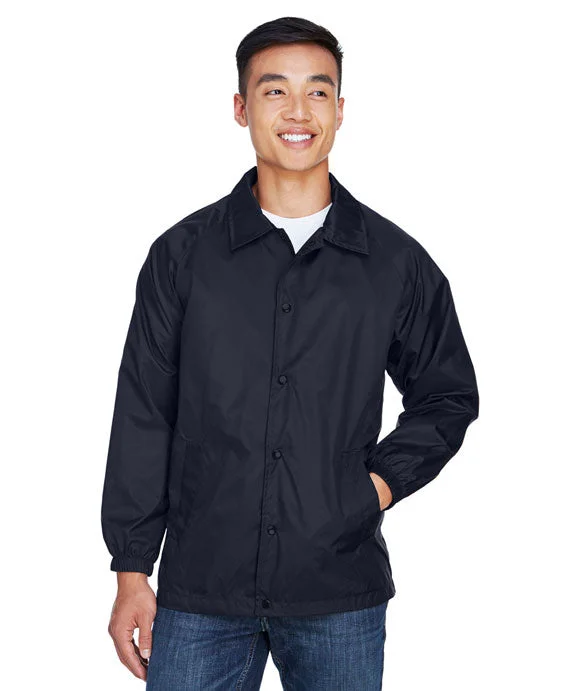 Women's zip - up sweatshirt in pastel blue for a soft and stylish outfitM775 - Harriton Adult Nylon Staff Jacket | Navy Women's zip - up sweatshirt in pastel blue for a soft and stylish outfitM775 - Harriton Adult Nylon Staff Jacket | Navy