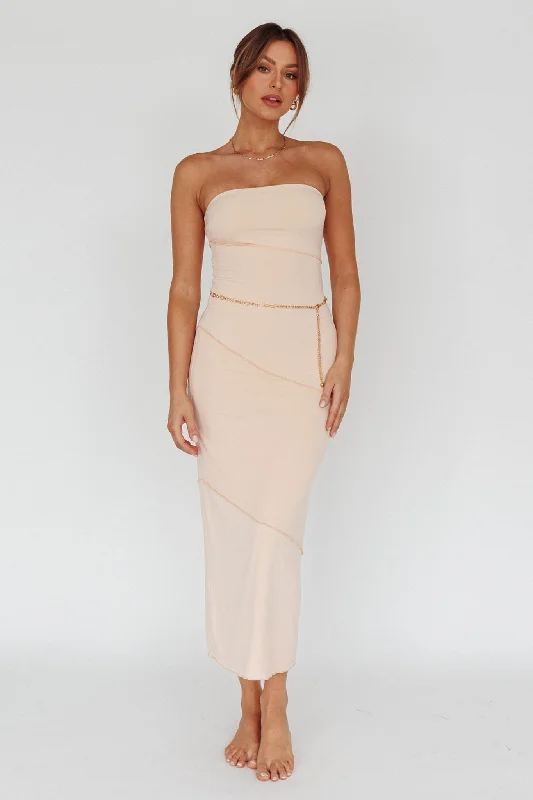 Ball Gown Women Dress with a Full Skirt for a Princess - like LookMaking Headlines Strapless Midi Dress Cream
