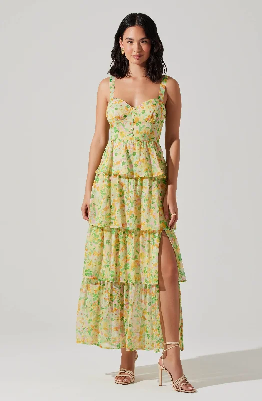 Midsummer Floral Tiered Maxi Dress