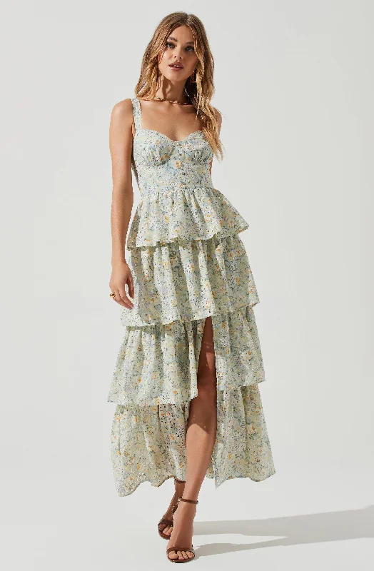 Midsummer Floral Tiered Maxi Dress