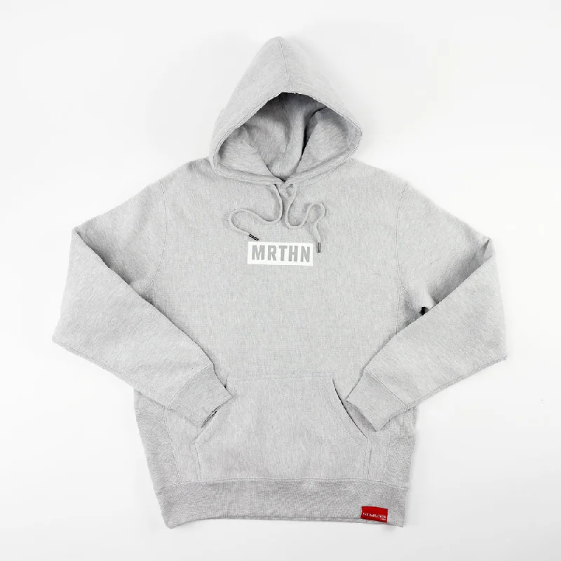Women's hoodie with a kangaroo pocket and a pom - pom drawstring for added charmMRTHN Hoodie - Heather Grey/White Women's hoodie with a kangaroo pocket and a pom - pom drawstring for added charmMRTHN Hoodie - Heather Grey/White