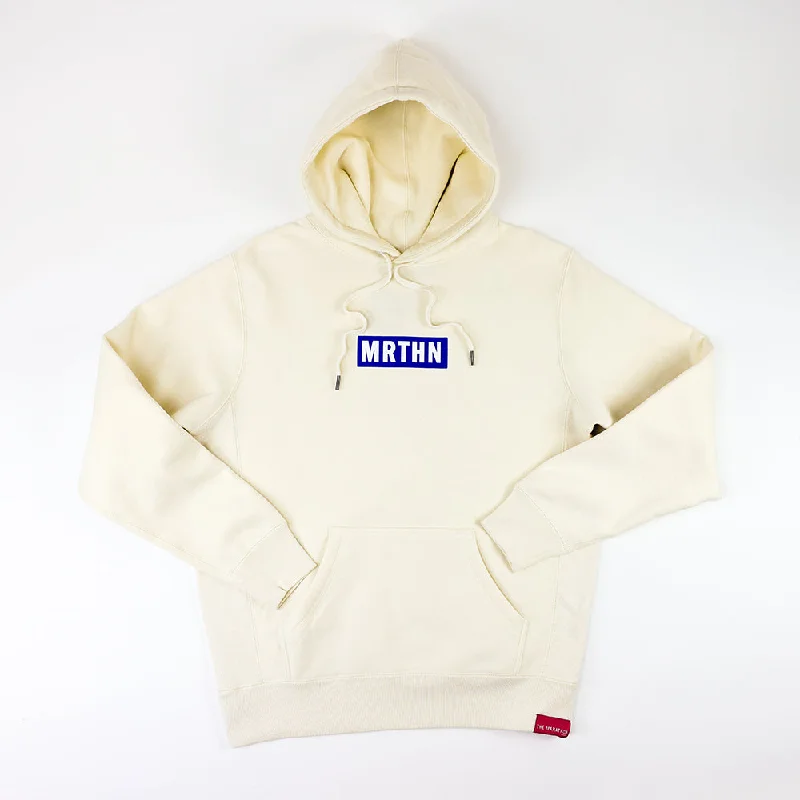 Women's graphic - printed sweatshirt featuring floral patterns for a feminine touchMRTHN Hoodie - Vintage White/Royal Women's graphic - printed sweatshirt featuring floral patterns for a feminine touchMRTHN Hoodie - Vintage White/Royal