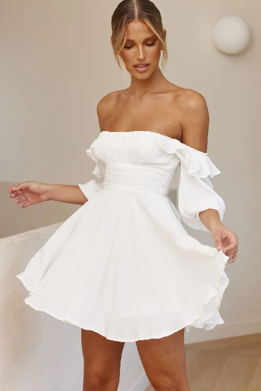 Plus Size Women Dress with a Flattering A - Line Cut for Comfort and StyleOnly Yours Frill Trim Waist Tie Satin Mini Dress White Plus Size Women Dress with a Flattering A - Line Cut for Comfort and StyleOnly Yours Frill Trim Waist Tie Satin Mini Dress White