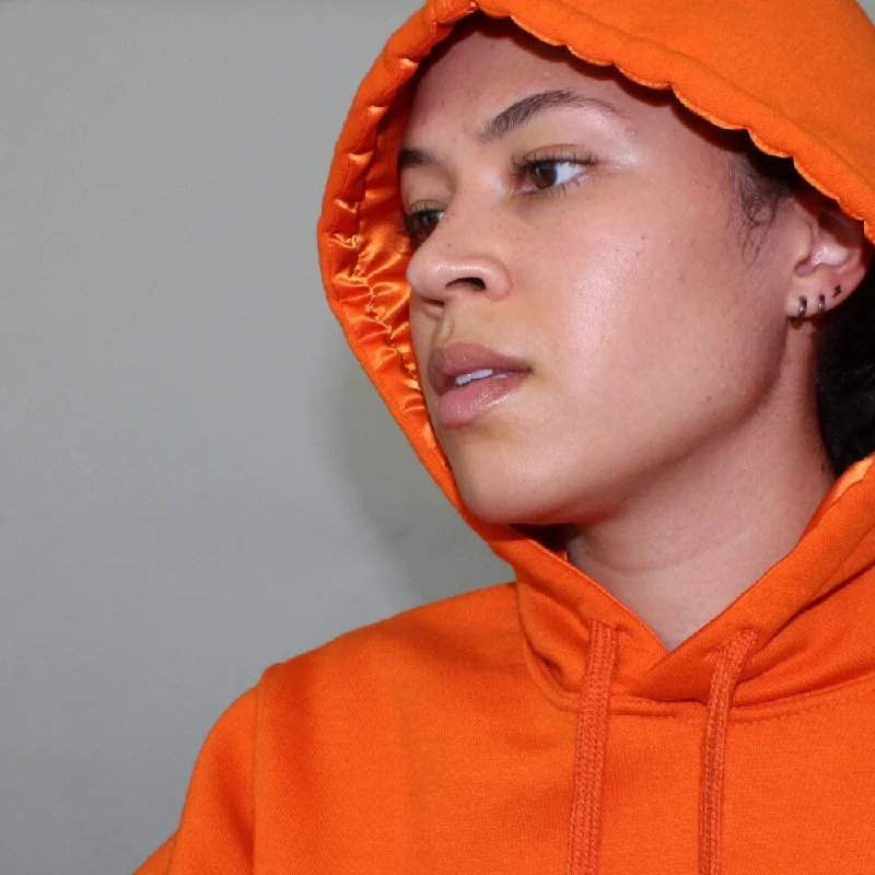 Satin Lined Hoodie - Orange