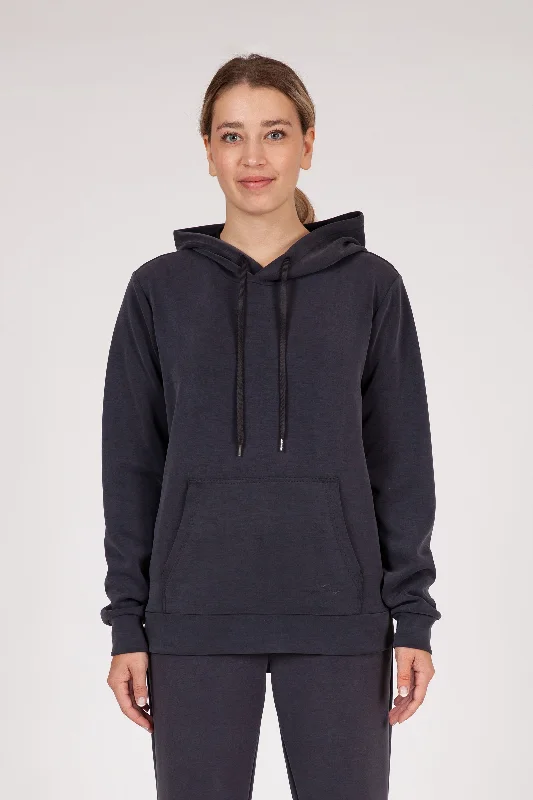 Women's crew - neck sweatshirt in a heather gray shade for a classic and versatile optionPremium luxe sueded scuba hoodie in charcoal Women's crew - neck sweatshirt in a heather gray shade for a classic and versatile optionPremium luxe sueded scuba hoodie in charcoal