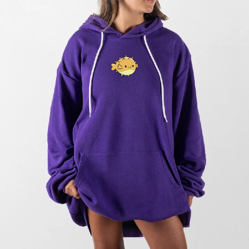 Women's cropped sweatshirt with a lace - trimmed hem for a romantic lookPufferfish Giant Hoodie
