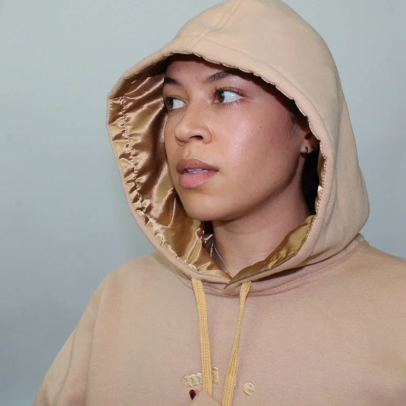 Satin Lined Hoodie - Camel