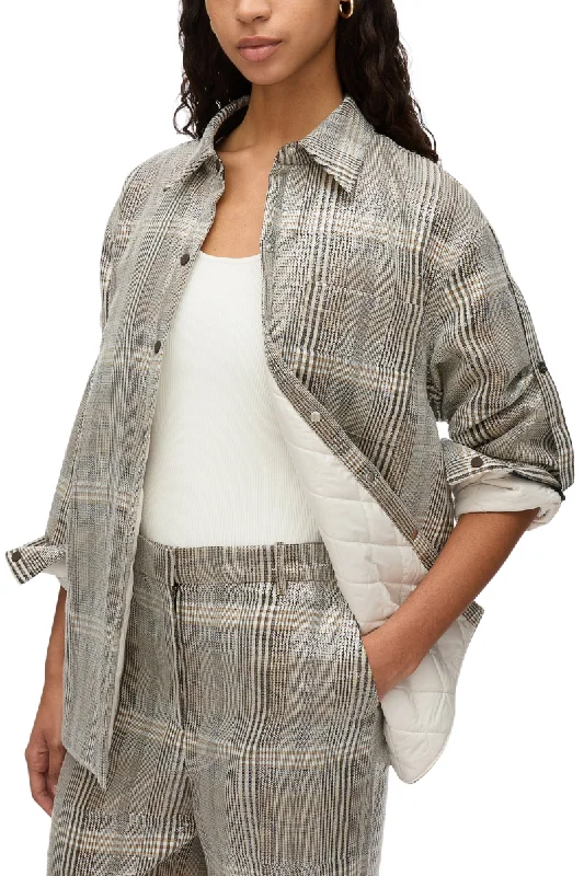 Stretch - fabric men jackets for unrestricted movement during workoutsSequin Plaid Shirt Jacket Stretch - fabric men jackets for unrestricted movement during workoutsSequin Plaid Shirt Jacket